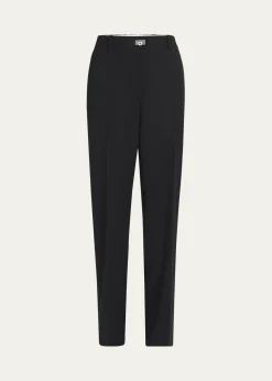 FerragamoTurn-Lock Crepe Straight-Leg Pants