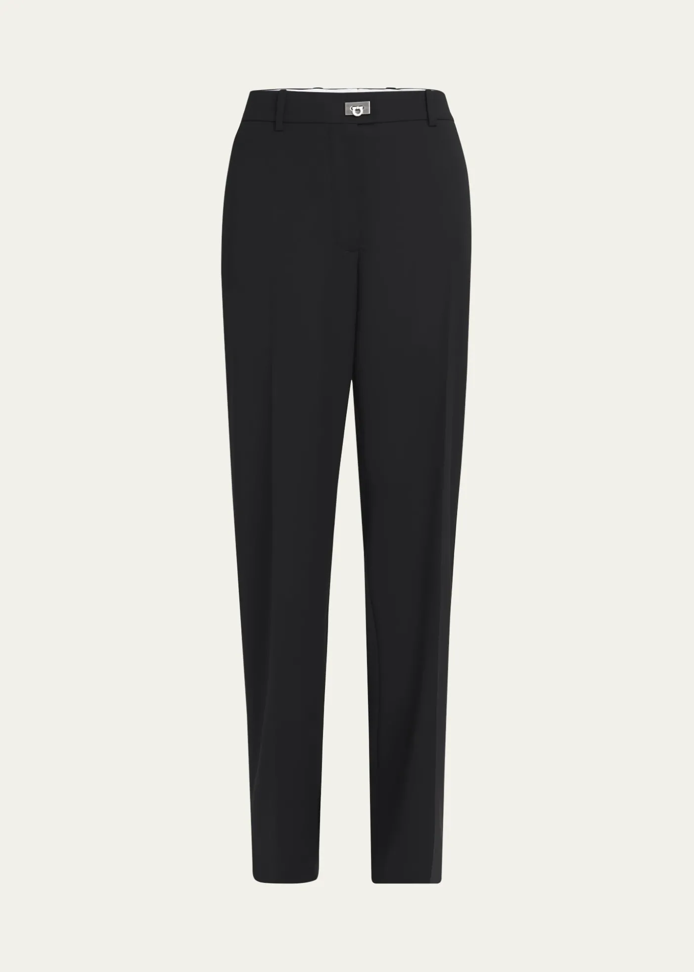 FerragamoTurn-Lock Crepe Straight-Leg Pants