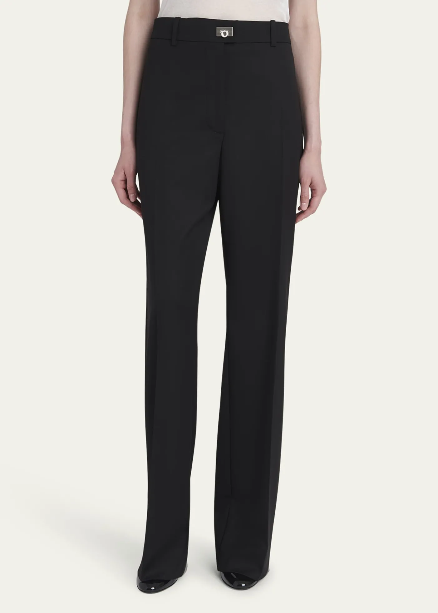 FerragamoTurn-Lock Crepe Straight-Leg Pants
