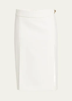 FerragamoTwist-Lock Belted Slit Pencil Skirt