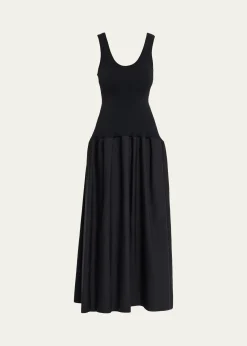FFormeMarina Sleeveless Cotton-Silk Flared Midi Dress