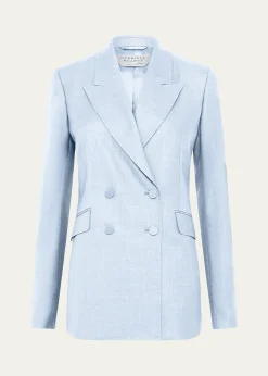 Gabriela HearstAngela Tweed Double-Breasted Blazer Jacket