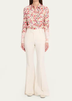 Gabriela HearstHenri Ombre Floral Silk Button-Down Blouse