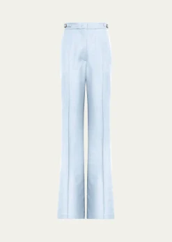 Gabriela HearstVesta High-Waist Wool-Silk Straight-Leg Pants