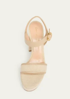 Gianvito Rossi70mm Platform Leather-Trimmed Canvas Sandals