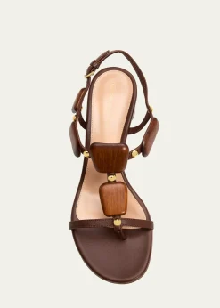 Gianvito Rossi45mm Wooden Leather Sandals