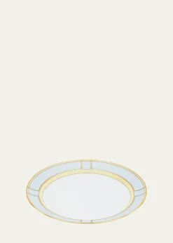 GINORI 1735Diva Colonna Flat Plate, Celeste