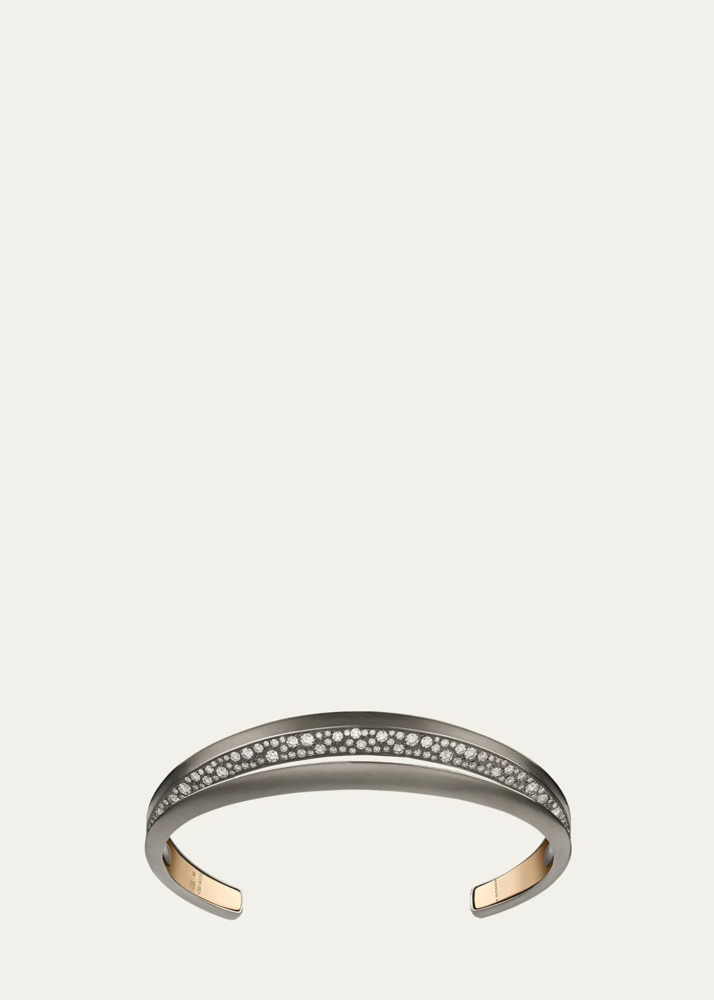 GIORGIO BPalmetta Titanium and 18K Rose Gold Diamond Cuff Bracelet