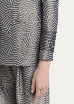 Giorgio ArmaniAnimalier Silk Jacquard Single-Breasted Blazer Jacket