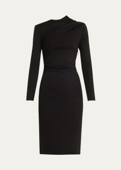 Giorgio ArmaniAsymmetric Long-Sleeve Jersey Dress
