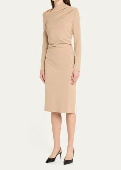 Giorgio ArmaniAsymmetric Long-Sleeve Jersey Dress