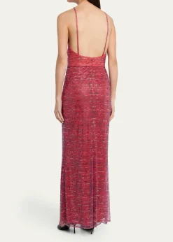 Giorgio ArmaniBackless Rhinestone Maxi Dress