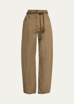 Giorgio ArmaniBelted Barrel-Leg Ankle Pants