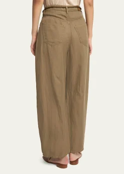 Giorgio ArmaniBelted Barrel-Leg Ankle Pants