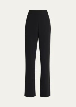 Giorgio ArmaniBlack Cady Straight-Leg Pants