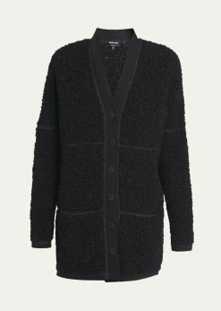 Giorgio ArmaniBoucle Lurex Oversize Knit Cardigan