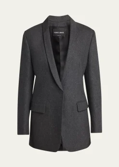 Giorgio ArmaniCashmere Flannel Single-Breasted Blazer