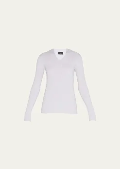 Giorgio ArmaniCashmere Ribbed Knit Sweater