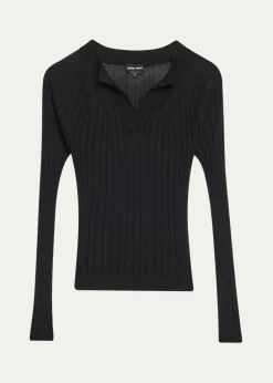 Giorgio ArmaniCashmere-Silk Rib Knit Sweater