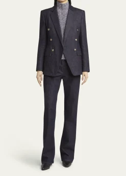 Giorgio ArmaniCotton-Cashmere Denim Straight-Leg Trousers