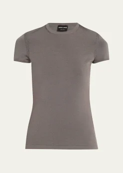 Giorgio ArmaniCrewneck Ribbed Jersey Tee
