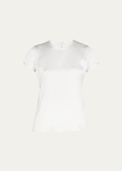 Giorgio ArmaniCrewneck Short-Sleeve Silk T-Shirt