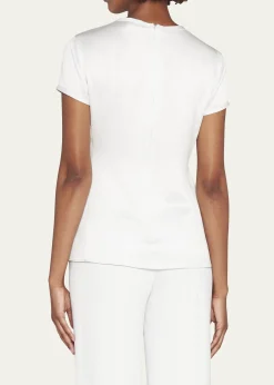 Giorgio ArmaniCrewneck Short-Sleeve Silk T-Shirt