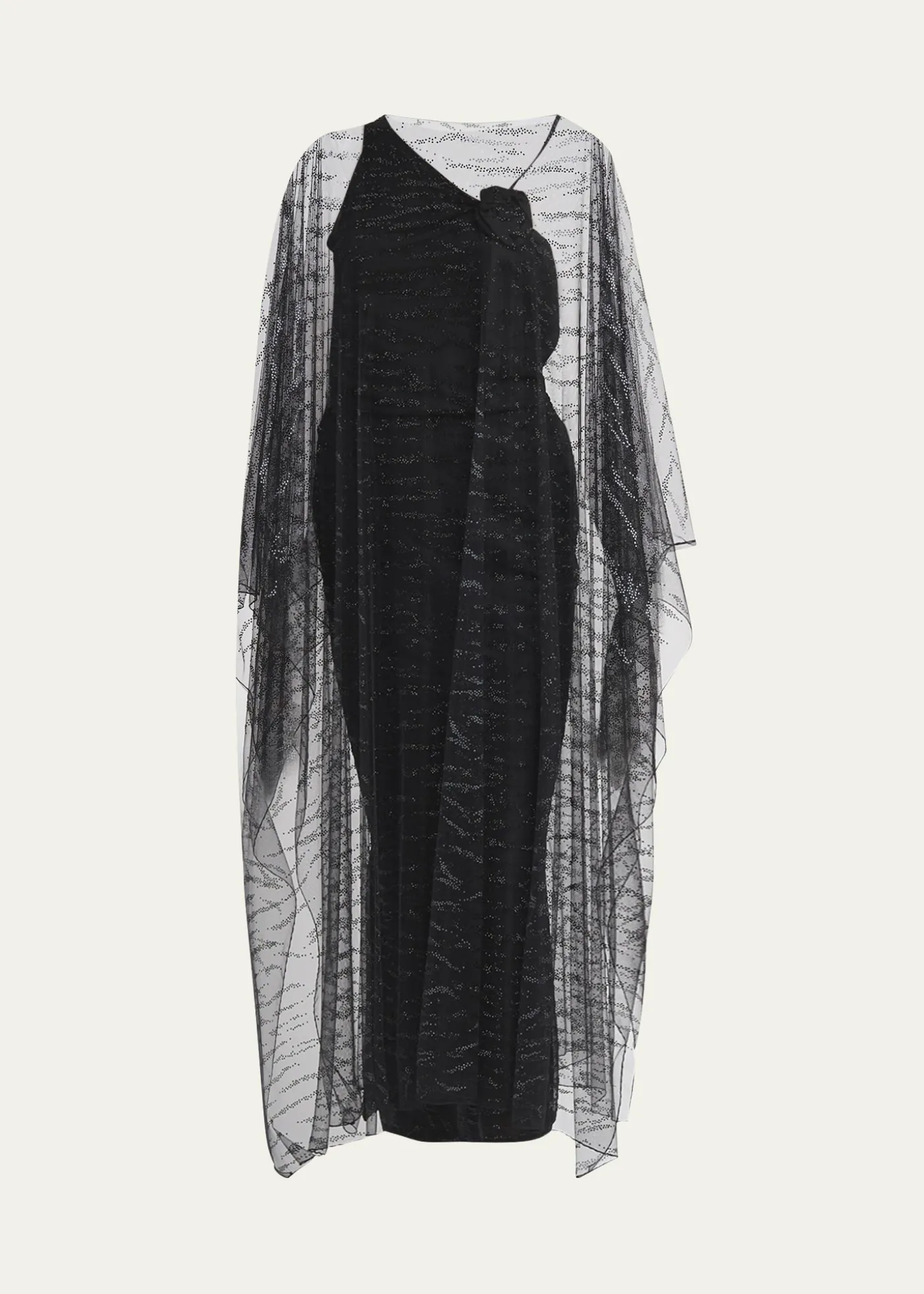 Giorgio ArmaniCrystal Embellished Sheer Long Cape