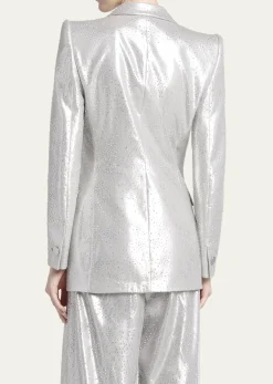Giorgio ArmaniCrystal One-Button Silk Blazer