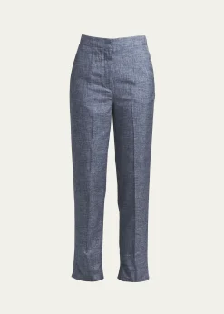Giorgio ArmaniDenim-Effect Silk Pants