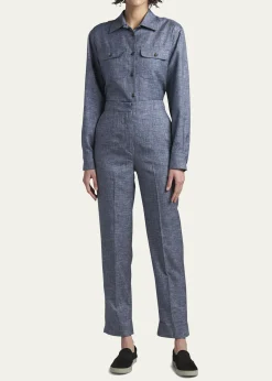 Giorgio ArmaniDenim-Effect Silk Pants