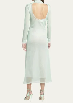 Giorgio ArmaniDouble-Layer Open-Back Lurex Jersey Midi Dress