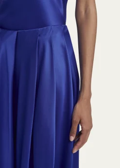 Giorgio ArmaniDouble Silk Satin Pleated Midi Skirt