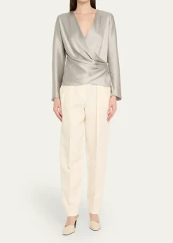 Giorgio ArmaniDraped Double Silk Wrap Shirt