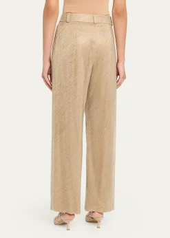 Giorgio ArmaniEmbellished Pleated Straight-Leg Pants