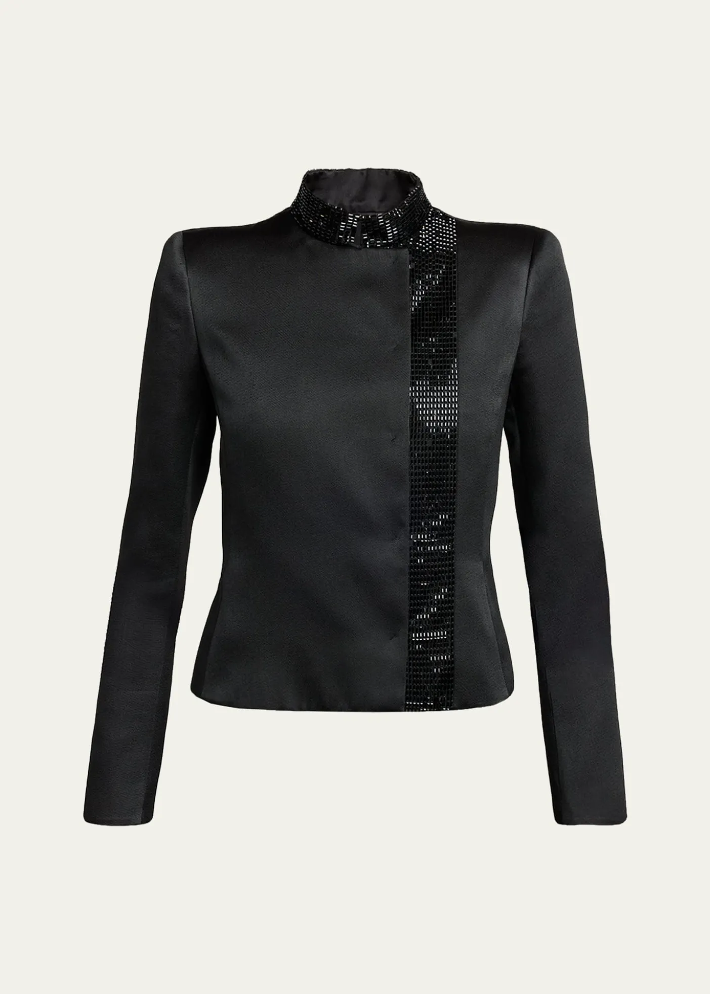 Giorgio ArmaniEmbroidered Silk Single-Breasted Jacket