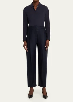 Giorgio ArmaniFlanella Cashmere Straight-Leg Pants
