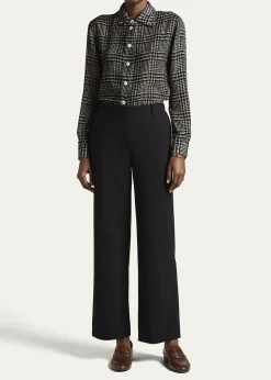 Giorgio ArmaniFlocked Check Silk Blouse