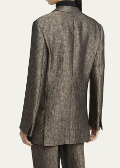 Giorgio ArmaniGeo Silk Jacquard Single-Breasted Blazer