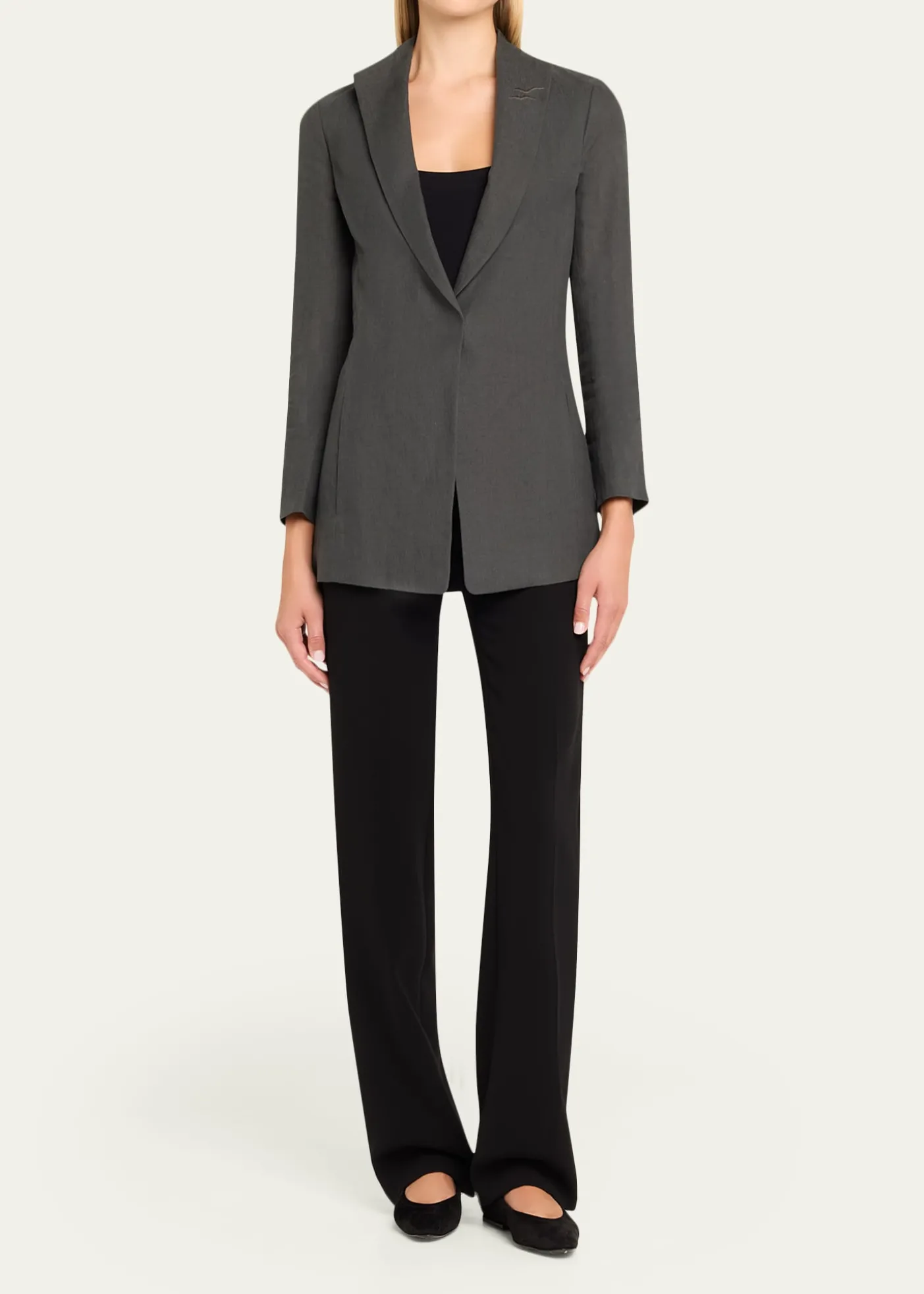 Giorgio ArmaniLinen Single-Breasted Blazer
