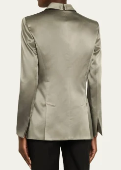 Giorgio ArmaniOmbre Satin Single-Breasted Blazer