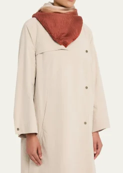 Giorgio ArmaniPleated Ombre Silk Stole, 35.4"