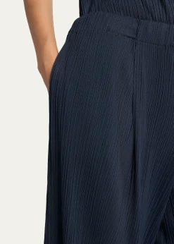 Giorgio ArmaniPlisse Balloon-Leg Split-Hem Trousers