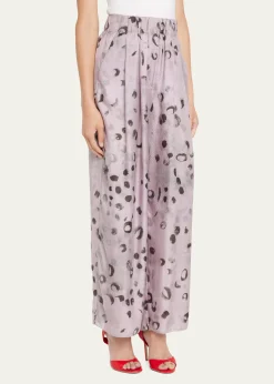 Giorgio ArmaniPrinted Silk Wide-Leg Pants