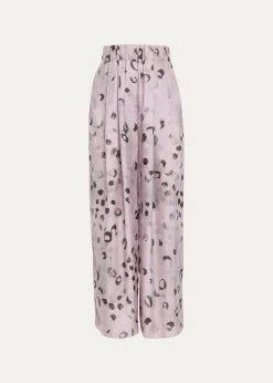 Giorgio ArmaniPrinted Silk Wide-Leg Pants