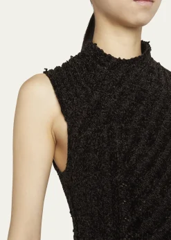 Giorgio ArmaniRibbed Chenille Sleeveless Midi Dress