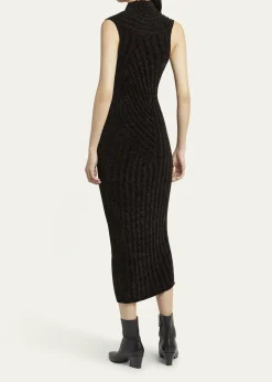 Giorgio ArmaniRibbed Chenille Sleeveless Midi Dress
