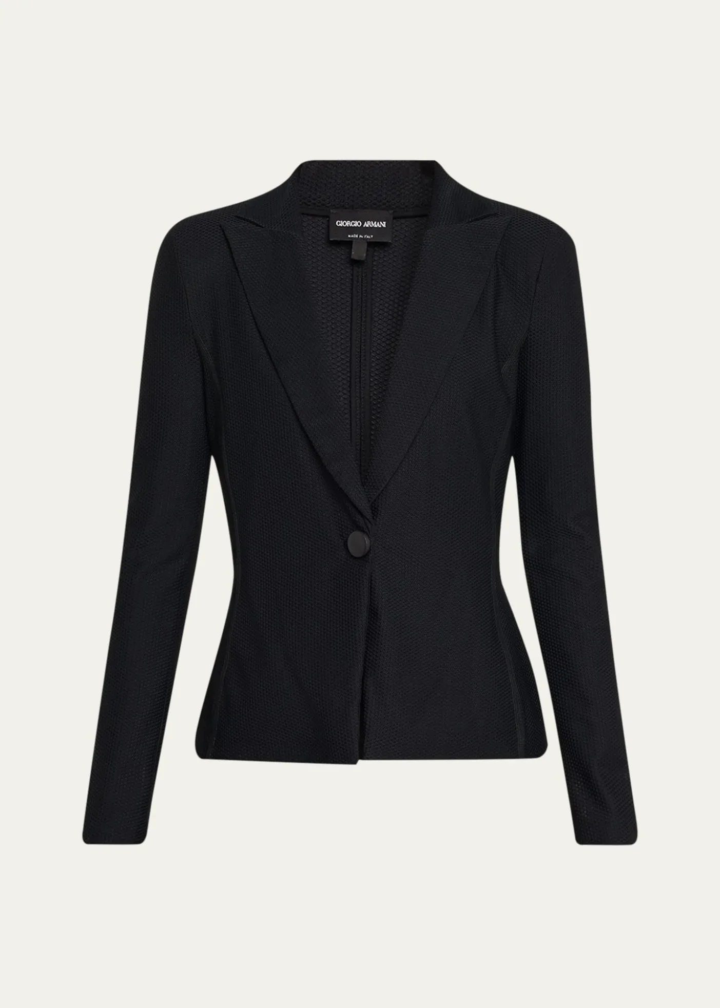 Giorgio ArmaniRice Stitch Jersey Single-Breasted Jacket