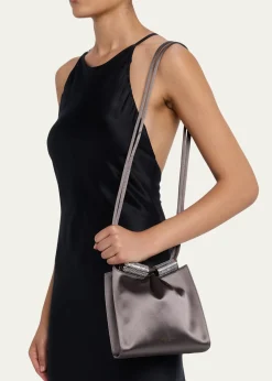 Giorgio ArmaniSatin Shoulder Bag with Rhinestone Detail
