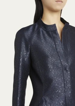 Giorgio ArmaniSequin Jacquard Single-Breasted Evening Jacket